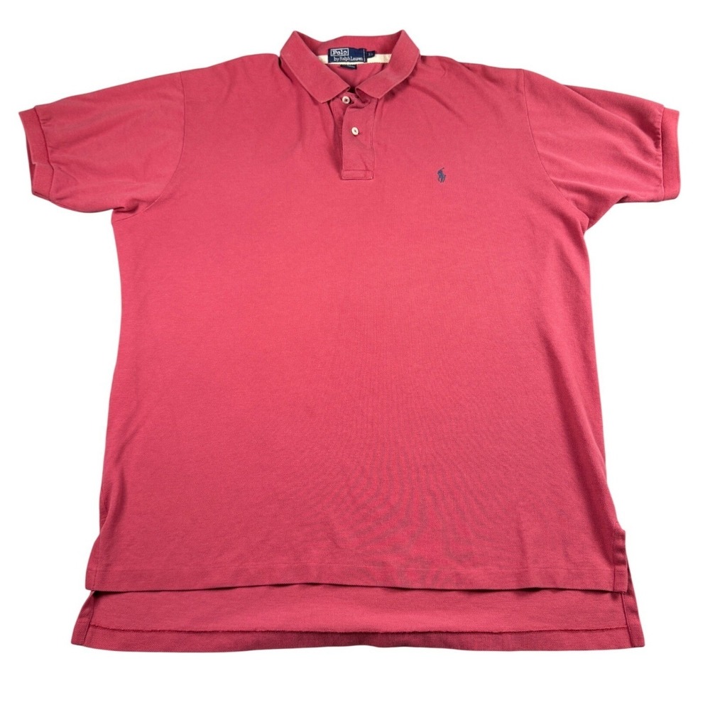 Polo Ralph Lauren Men's Coral Short Sleeve Polo Shirt Big Pony Logo‎ XL